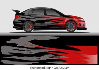 Car livery wrap decal, rally race style vector illustration abstract background