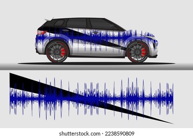 Car livery wrap decal, rally race style vector illustration abstract background