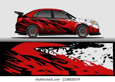 Car livery wrap decal, rally race style vector illustration abstract background