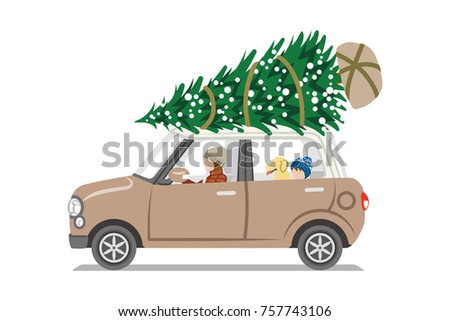 Similar – Image, Stock Photo Anonymous mother carrying son on shoulders in countryside