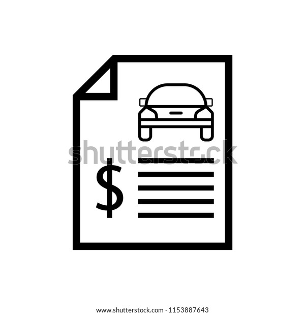 Car loan agreement icon - Element of finance\
illustration - vector\
black