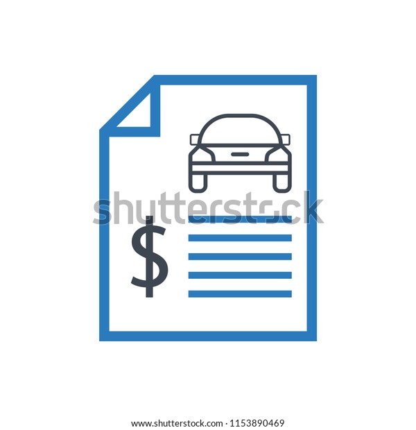 Car loan agreement icon - Element of finance\
illustration - vector blue