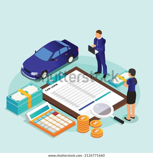 Car loan\
calculator isometric 3d vector concept for banner, website,\
illustration, landing page, flyer,\
etc.