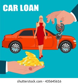 car loan concept, vector illustration, flat style