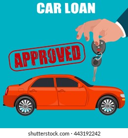 car loan, flat design, vector illustration