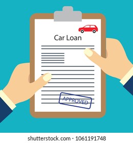 car loan form approved for loan application concept. vector illustration