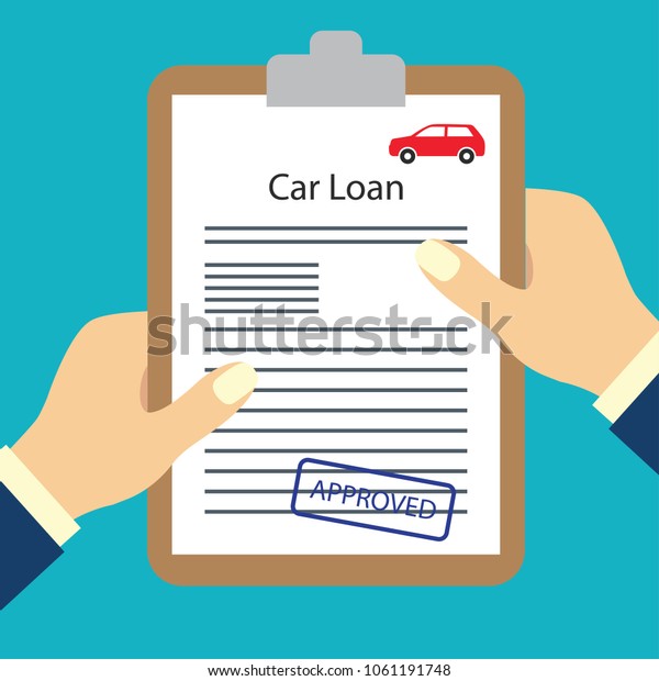 car loan form approved for loan application\
concept. vector\
illustration