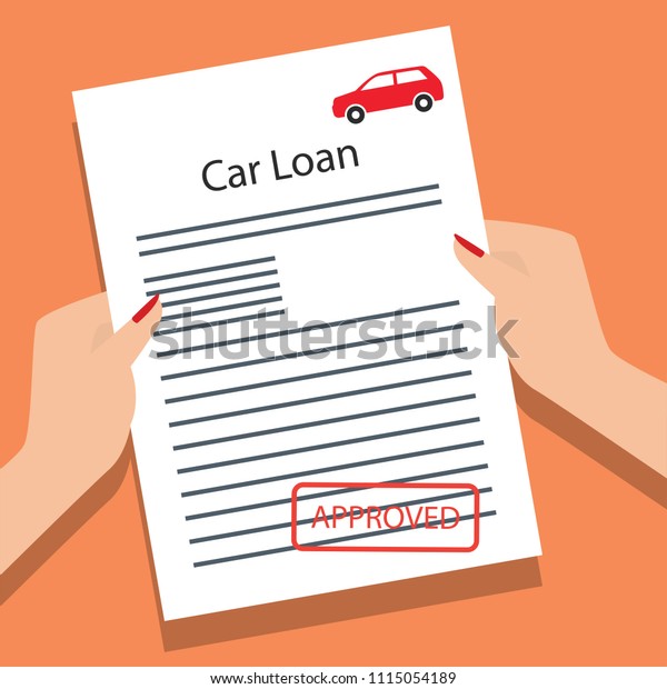 car loan form approved for loan application\
concept. vector\
illustration