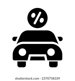 car loan glyph icon illustration vector graphic. Simple element illustration vector graphic, suitable for app, websites, and presentations isolated on white background