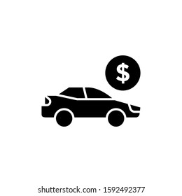 car loan icon in black flat design on white background 