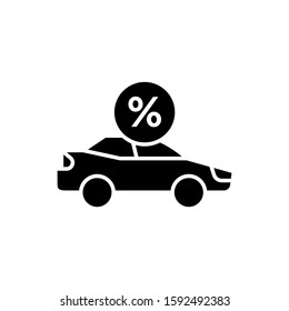 car loan icon icon in black flat design on white background