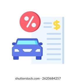Ícone de empréstimo de carro ilustração de vetor plana