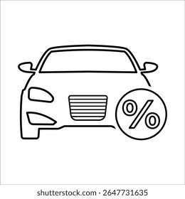 Car Loan Icon, Line Vector graphics