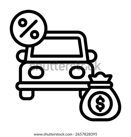 Car Loan Icon Line Vector Illustration