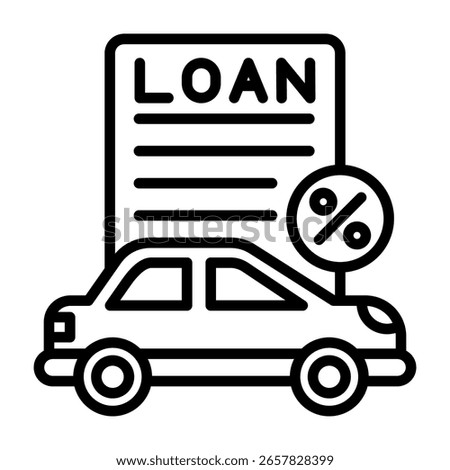 Car Loan Icon Line Vector Illustration