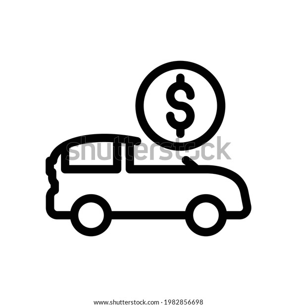 Car loan icon, Line\
Vector graphics