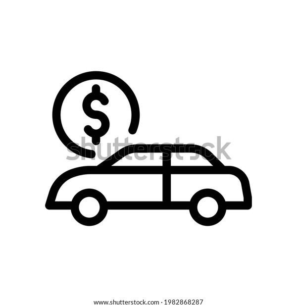 Car loan icon, Line\
Vector graphics