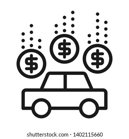 Car Loan icon. Simple design. Line vector. Isolate on white background.