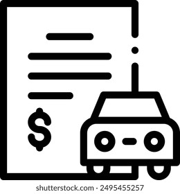 car loan icon. Thin Linear Style Design Isolated On White Background