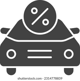 Imagen vectorial del icono Préstamo del automóvil. Adecuado para aplicaciones web móviles y medios de impresión.