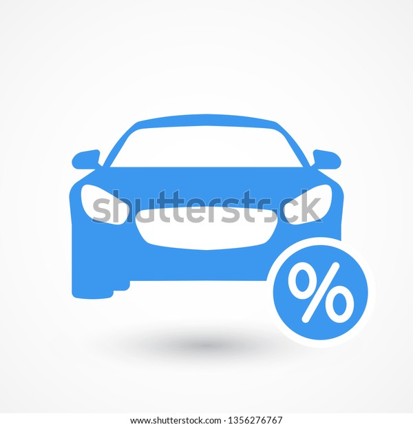 Car loan icon. Vehicle and percent sign. Car\
leasing percent icon. Transport loan sign. Credit percentage\
symbol. Vector illustration - topics like banking, bank, interest\
rate, vehicle purchase.