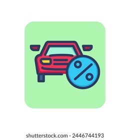 Car loan thin line icon. Money, purchase, automobile. Bank lending and crediting concept. Vector illustration for web design and apps