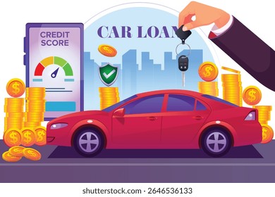 Car Loan, Vehicle Loan concept vector illustration