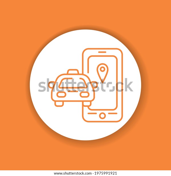 Car\
location color glyph icon. Online mobile application order taxi\
service. Pictogram for web, mobile app,\
promo.