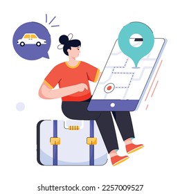 Car location flat illustration is scalable and handy