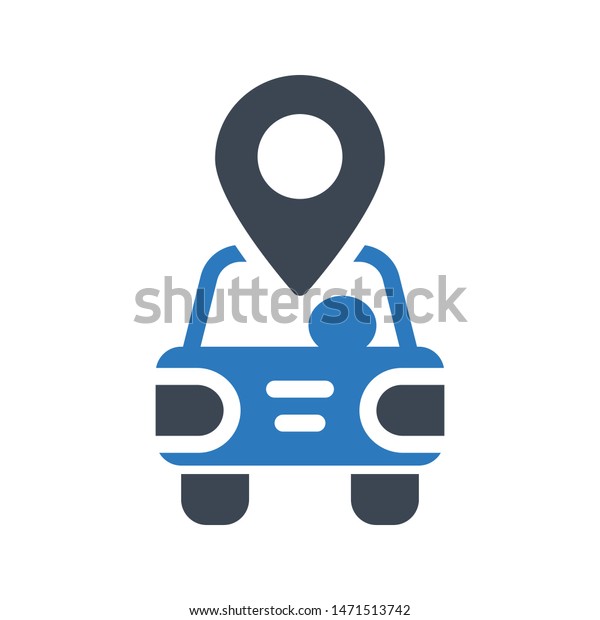 car location glyph\
colour vector icon