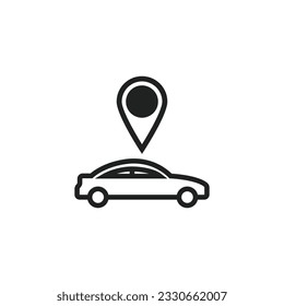 Car Location Symbol auf weißem Hintergrund