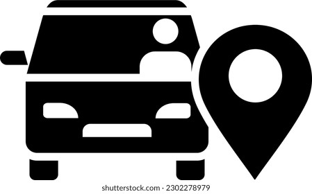 icono de ubicación del coche estilo de glifo vector, símbolo de presentación icono o logotipo ilustración para sitio web.
uso perfecto para web, patrones, diseño, etc