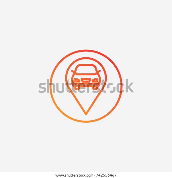 Car location icon.gradient illustration isolated\
vector sign symbol