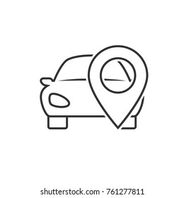 Car location line icon