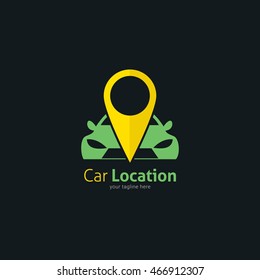 Car Location Logo Design Template. Vector Illustration