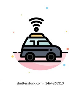 Car, Location, Map Abstract Flat Color Icon Template. Vector Icon Template background
