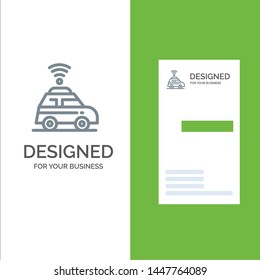 Car, Location, Map Grey Logo Design and Business Card Template