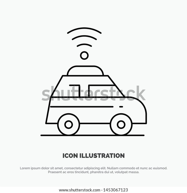 Car, Location, Map Line\
Icon Vector