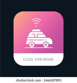 Car, Location, Map Mobile App Button. Android and IOS Glyph Version. Vector Icon Template background