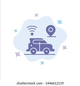 Car, Location, Map, Technology Blue Icon on Abstract Cloud Background