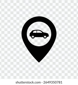 Car Location Pin - Vehicle Spot on Map Icon
