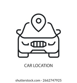 Car location thin line vector icons.