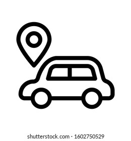 car location vector thin line icon 