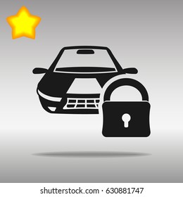 Car lock black Icon button logo symbol concept high quality on the gray background