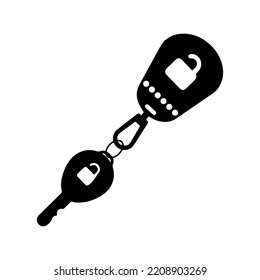 Car lock control key icon | Black Vector illustration |