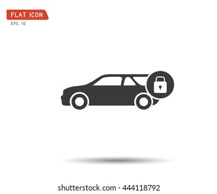 Car lock Icon, classic logo Vector illustration eps