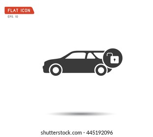 Car lock Icon, classic logo vector illustration eps