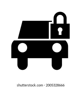 icono de bloqueo de auto o logotipo símbolo de signo aislado ilustración vectorial - iconos vectoriales de estilo negro de alta calidad

