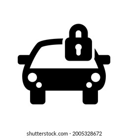 icono de bloqueo de auto o logotipo símbolo de signo aislado ilustración vectorial - iconos vectoriales de estilo negro de alta calidad
