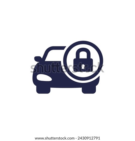 car lock icon on white